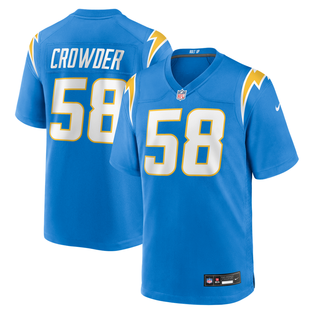 Tae Crowder Los Angeles Chargers Game Jersey - Powder Blue