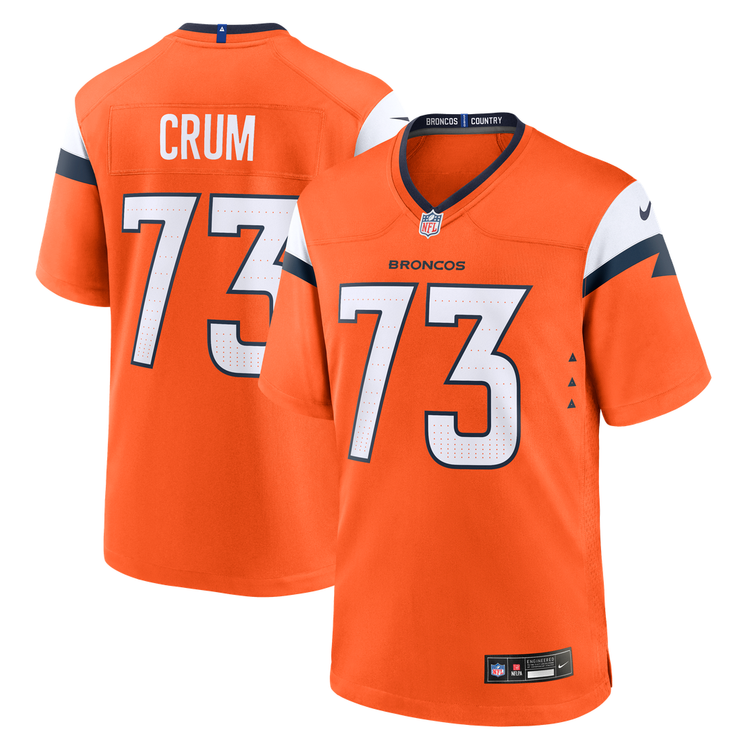 Frank Crum Denver Broncos Game Jersey - Orange