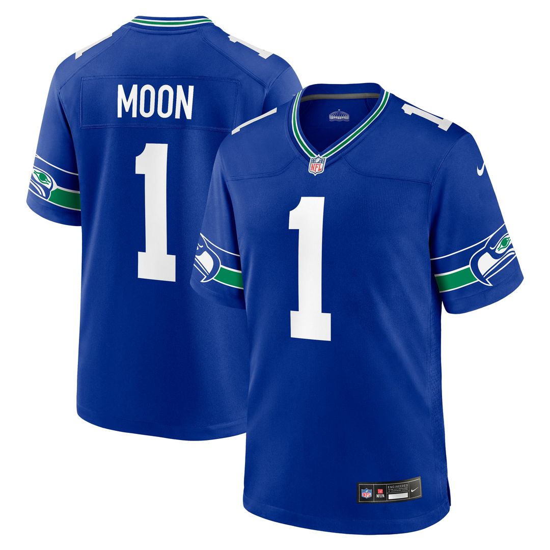 Warren Moon Seattle Seahawks Alternate Game Jersey - Royal Blue