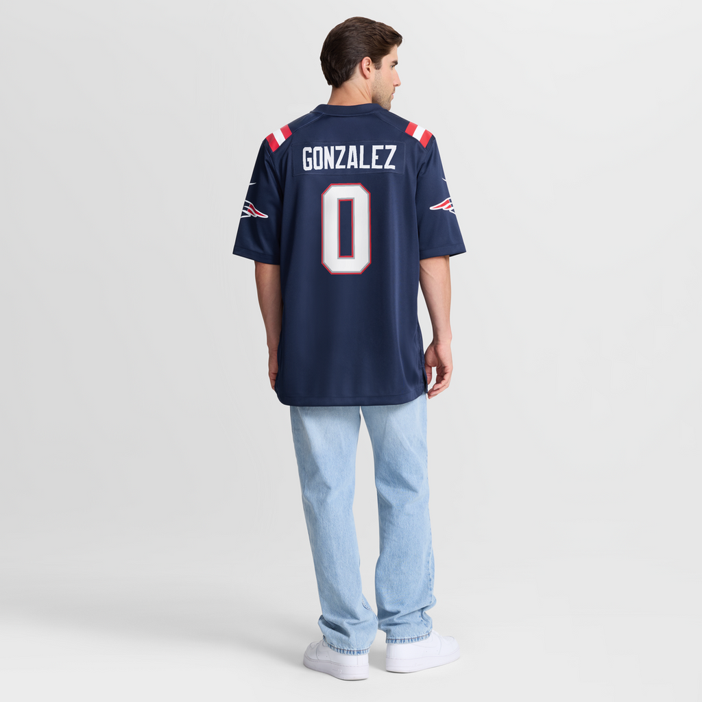 Christian Gonzalez New England Patriots Game Jersey - Navy