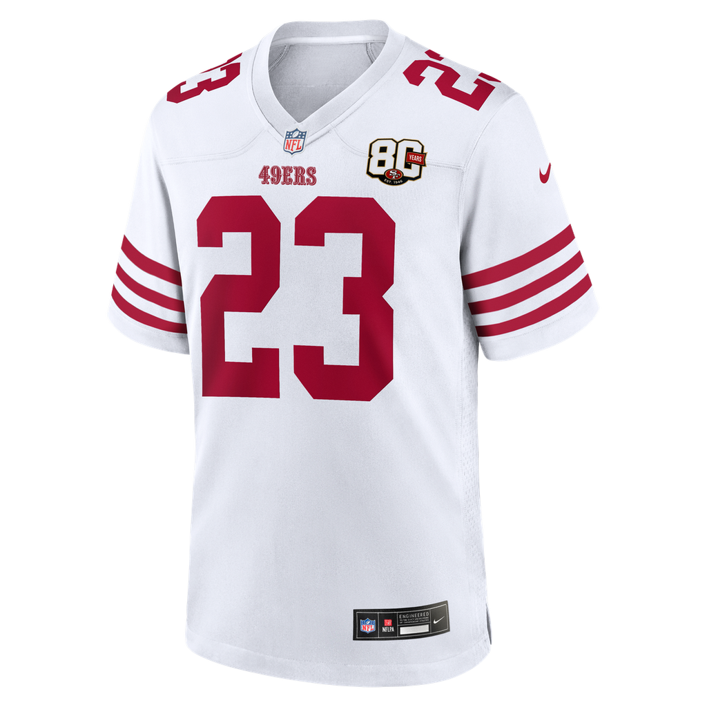 Christian McCaffrey San Francisco 49ers 80th Anniversary Game Jersey - White