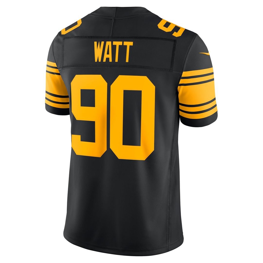 T.J. Watt Pittsburgh Steelers Alternate Vapor F.U.S.E. Stitched Limited Jersey - Black