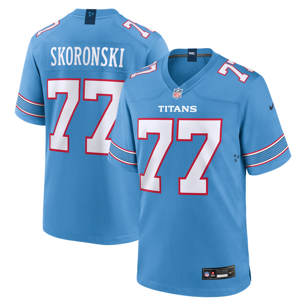 Peter Skoronski Tennessee Titans Game Jersey - Light Blue