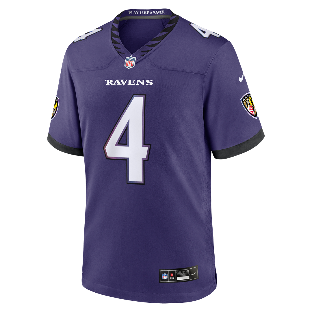 Zay Flowers Baltimore Ravens Game Jersey - Purple