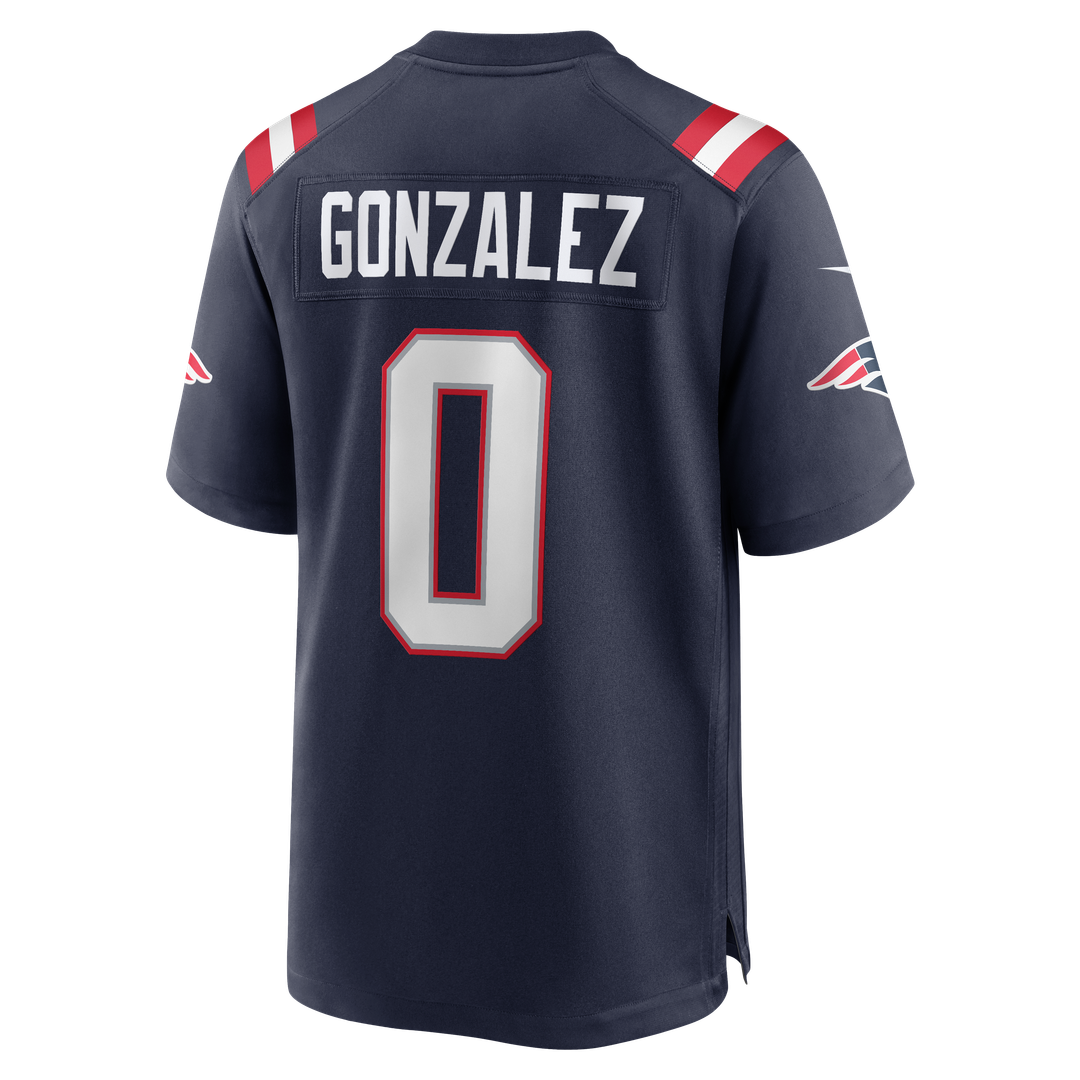 Christian Gonzalez New England Patriots Game Jersey - Navy
