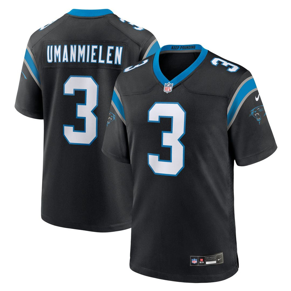 Princely Umanmielen Carolina Panthers Game Jersey - Black