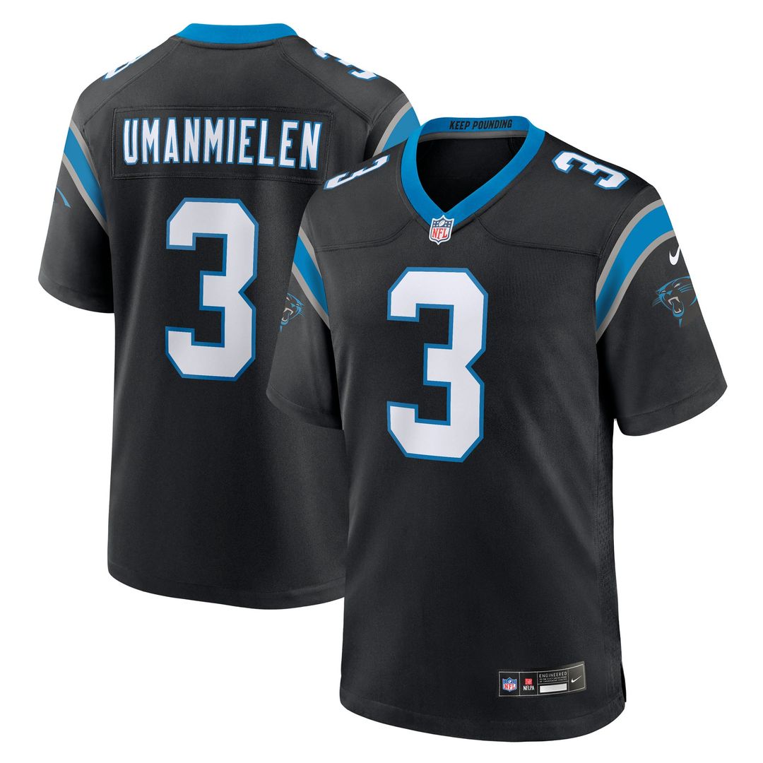 Princely Umanmielen Carolina Panthers Game Jersey - Black