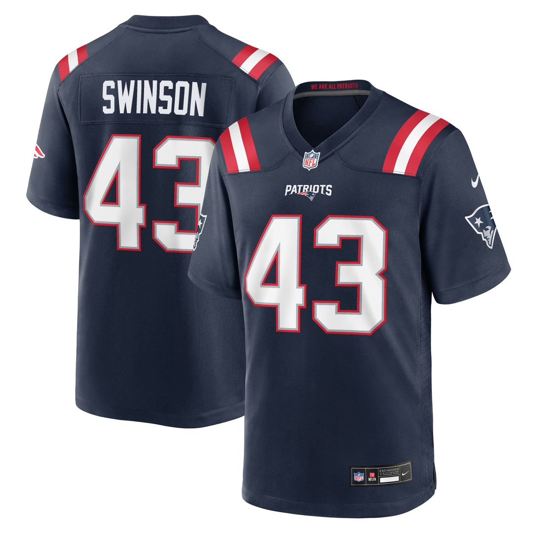 Bradyn Swinson New England Patriots Game Jersey - Navy