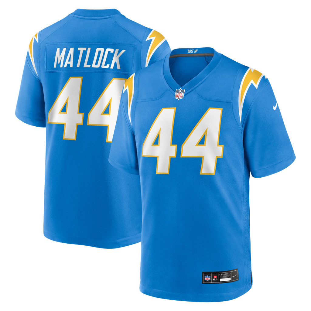Scott Matlock Los Angeles Chargers Game Jersey - Powder Blue