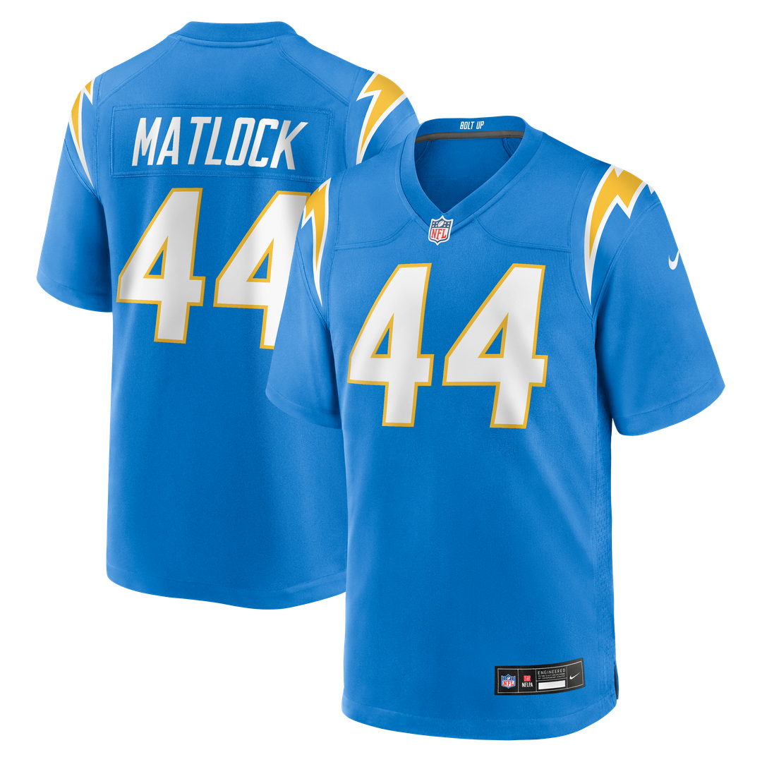 Scott Matlock Los Angeles Chargers Game Jersey - Powder Blue
