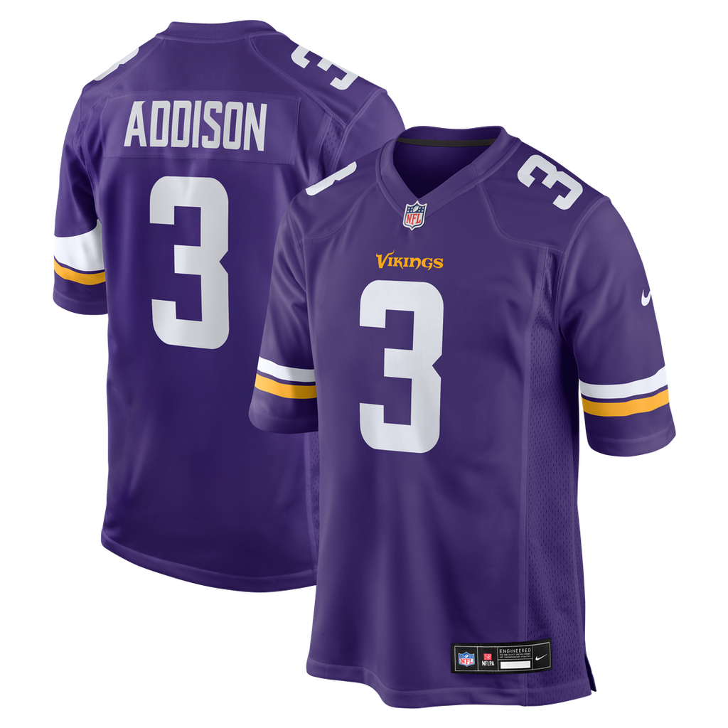 Jordan Addison Minnesota Vikings Game Jersey - Purple