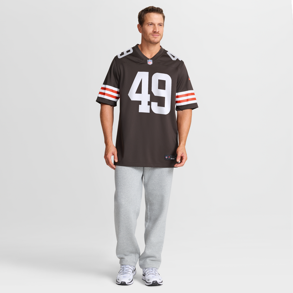 Carson Schwesinger Cleveland Browns 2025 NFL Draft Game Jersey - Brown