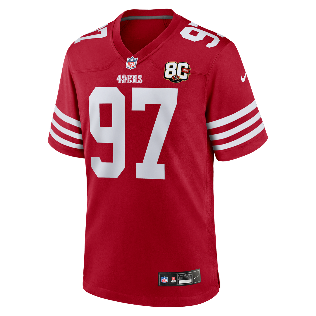 Nick Bosa San Francisco 49ers 80th Anniversary Game Jersey - Scarlet