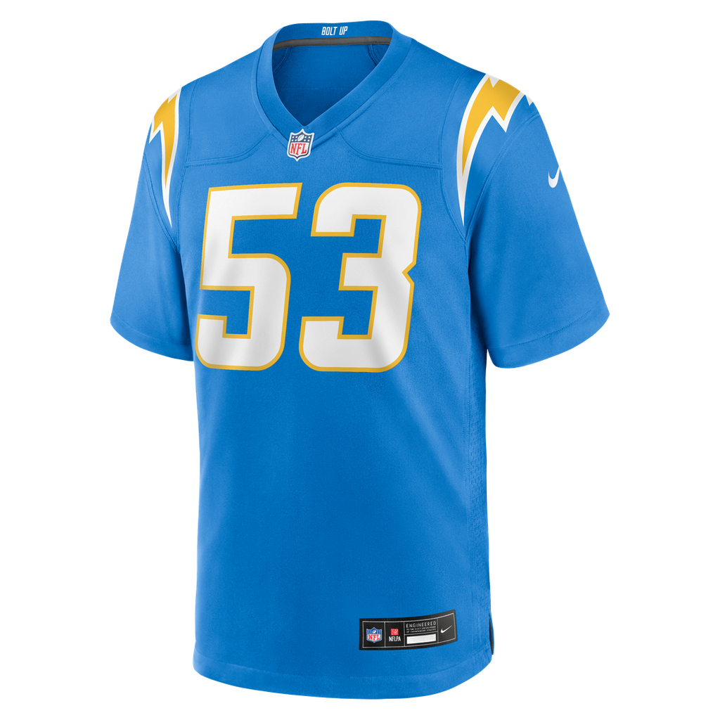 Del'Shawn Phillips Los Angeles Chargers Game Jersey - Powder Blue