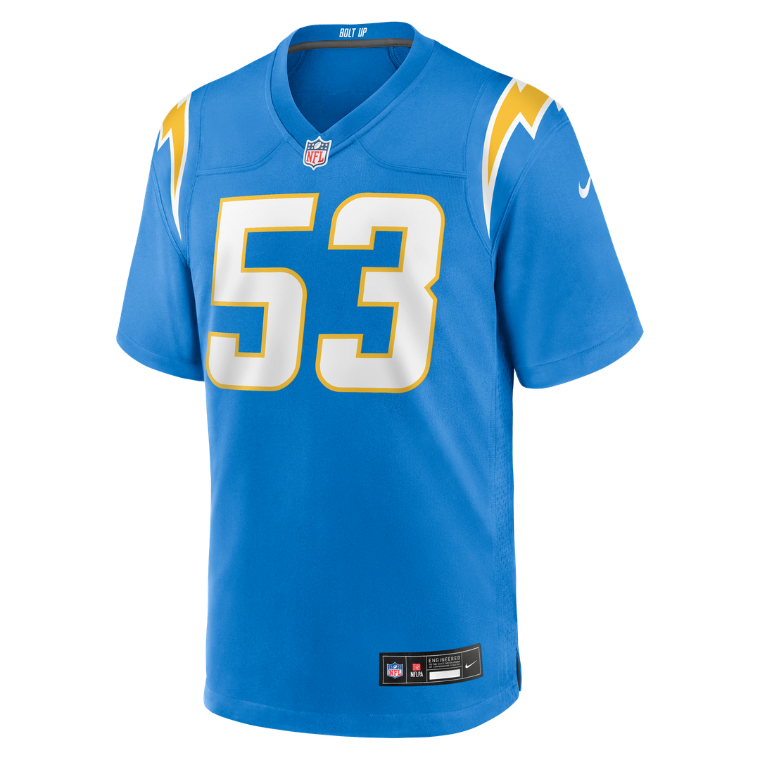 Del'Shawn Phillips Los Angeles Chargers Game Jersey - Powder Blue