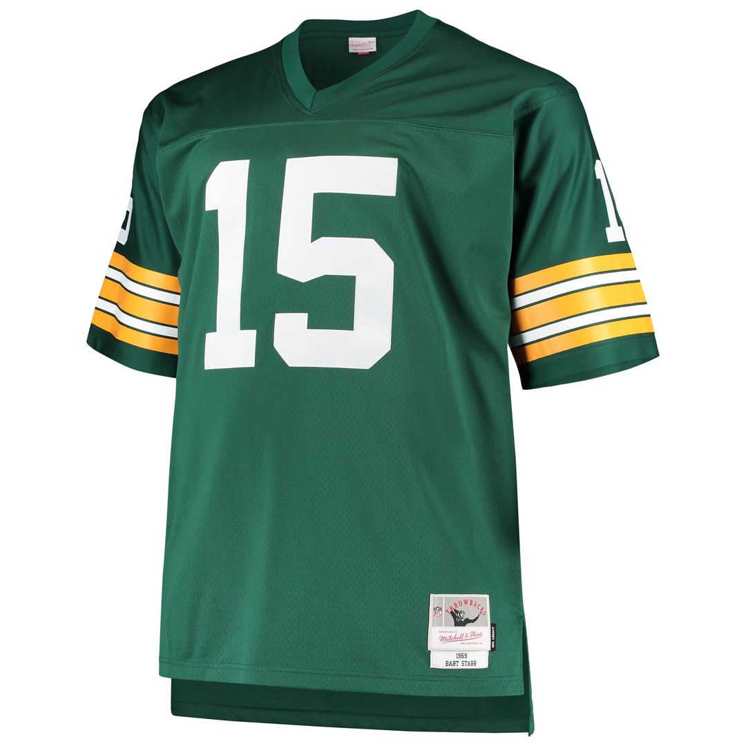 Bart Starr Green Bay Packers Big & Tall 1968 Replica Jersey - Green