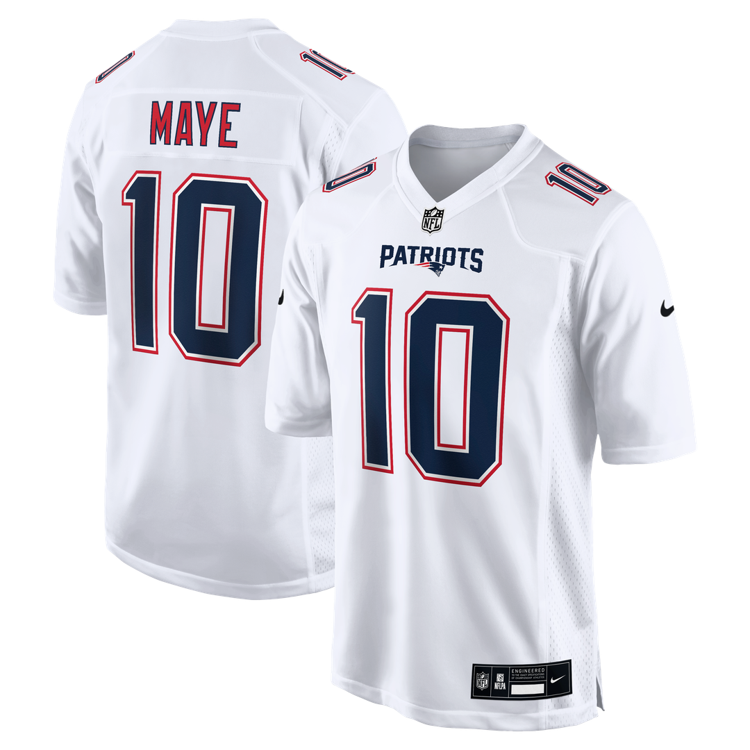 Drake Maye New England Patriots Game Jersey - Tundra White