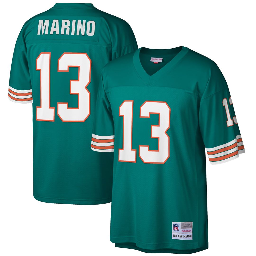 Dan Marino Miami Dolphins Big & Tall 1984 Replica Jersey - Aqua