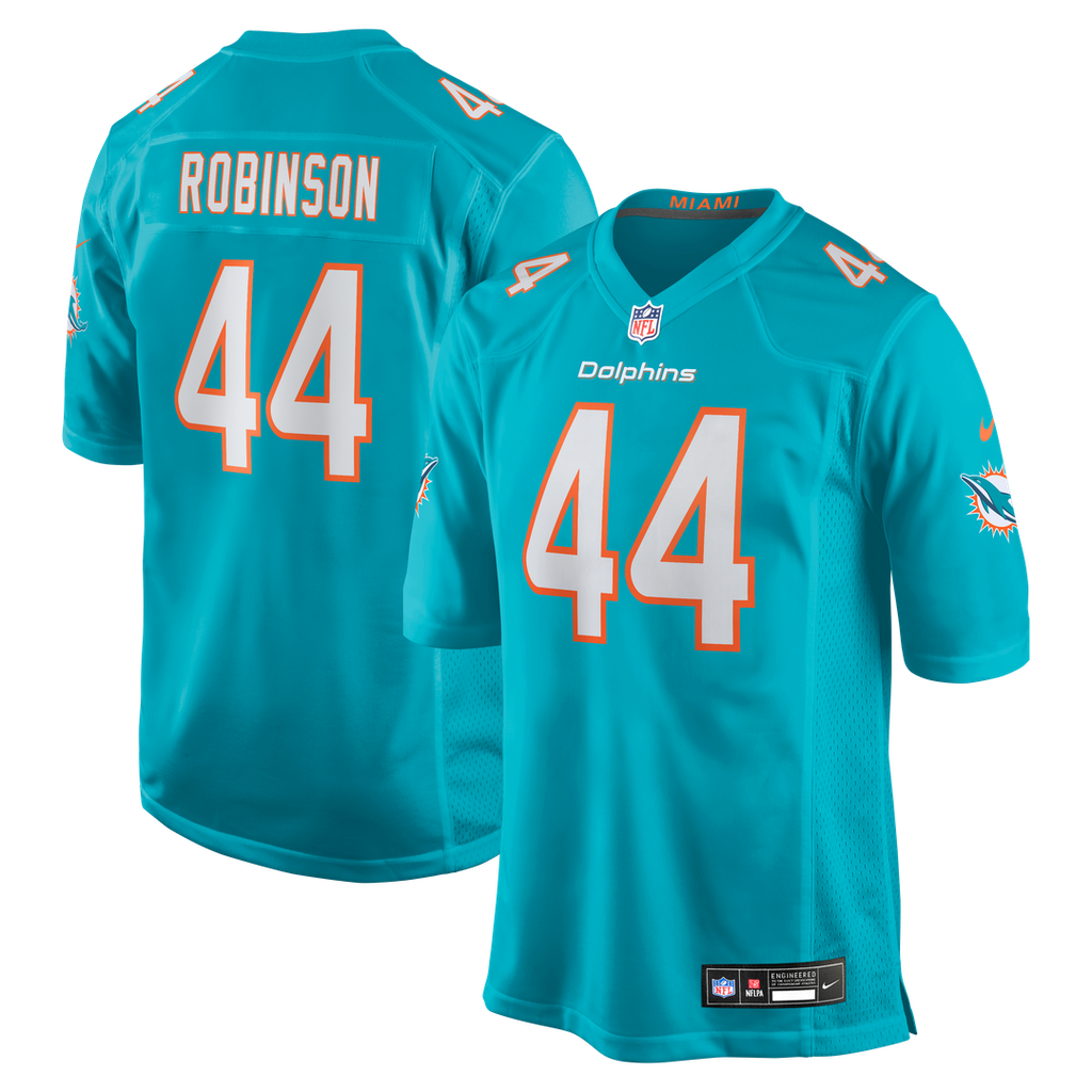 Chop Robinson Miami Dolphins Game Jersey - Aqua