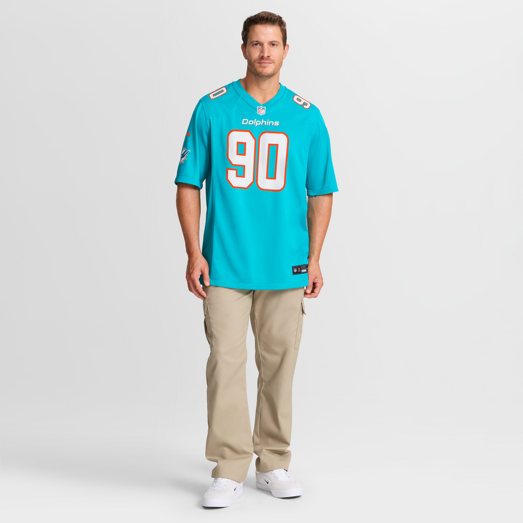 Kenneth Grant Miami Dolphins Game Jersey - Aqua