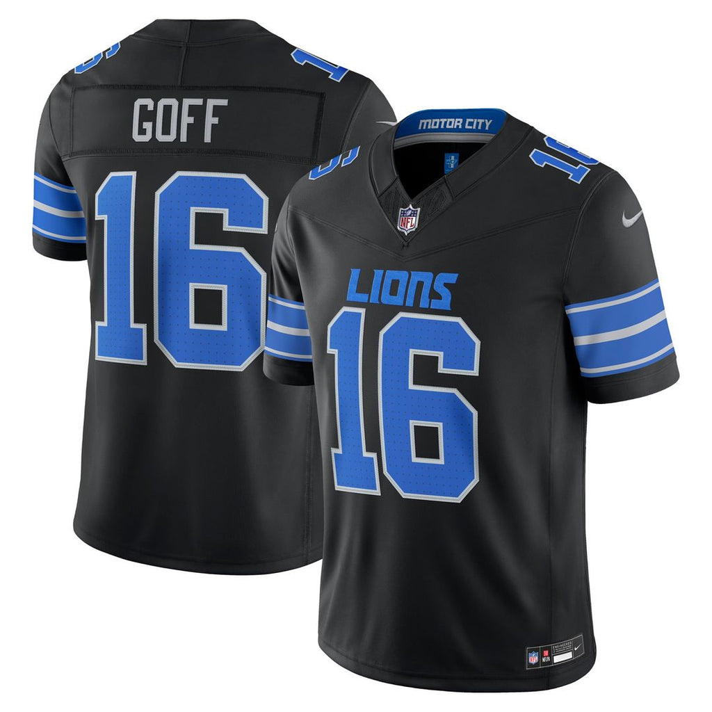 Jared Goff Detroit Lions Alternate Vapor F.U.S.E. Stitched Limited Jersey - Black