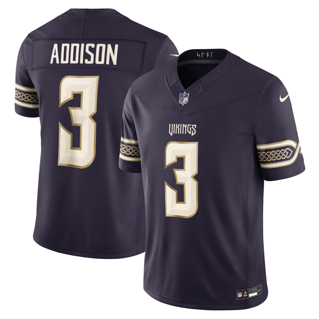 Jordan Addison Minnesota Vikings 2026 Rivalries Collection Stitched Limited Jersey - Purple