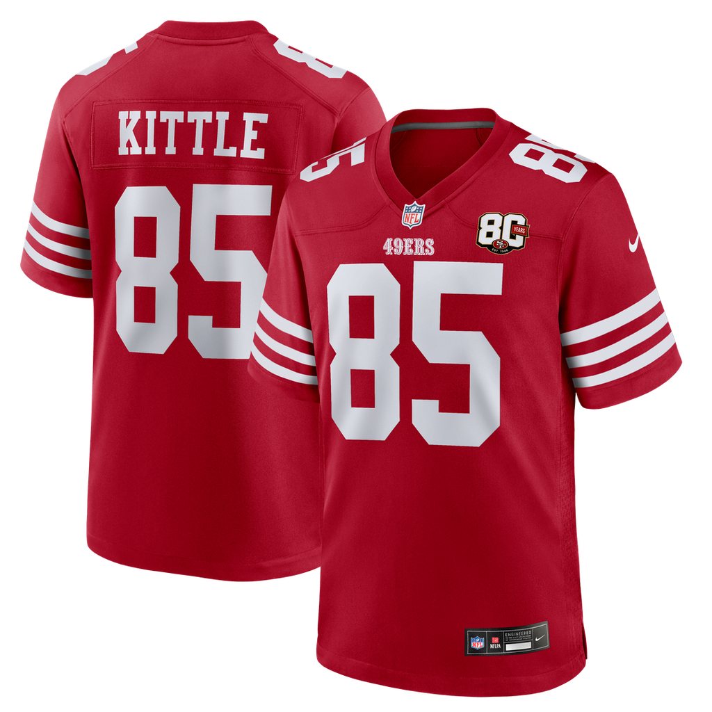 George Kittle San Francisco 49ers 80th Anniversary Game Jersey - Scarlet