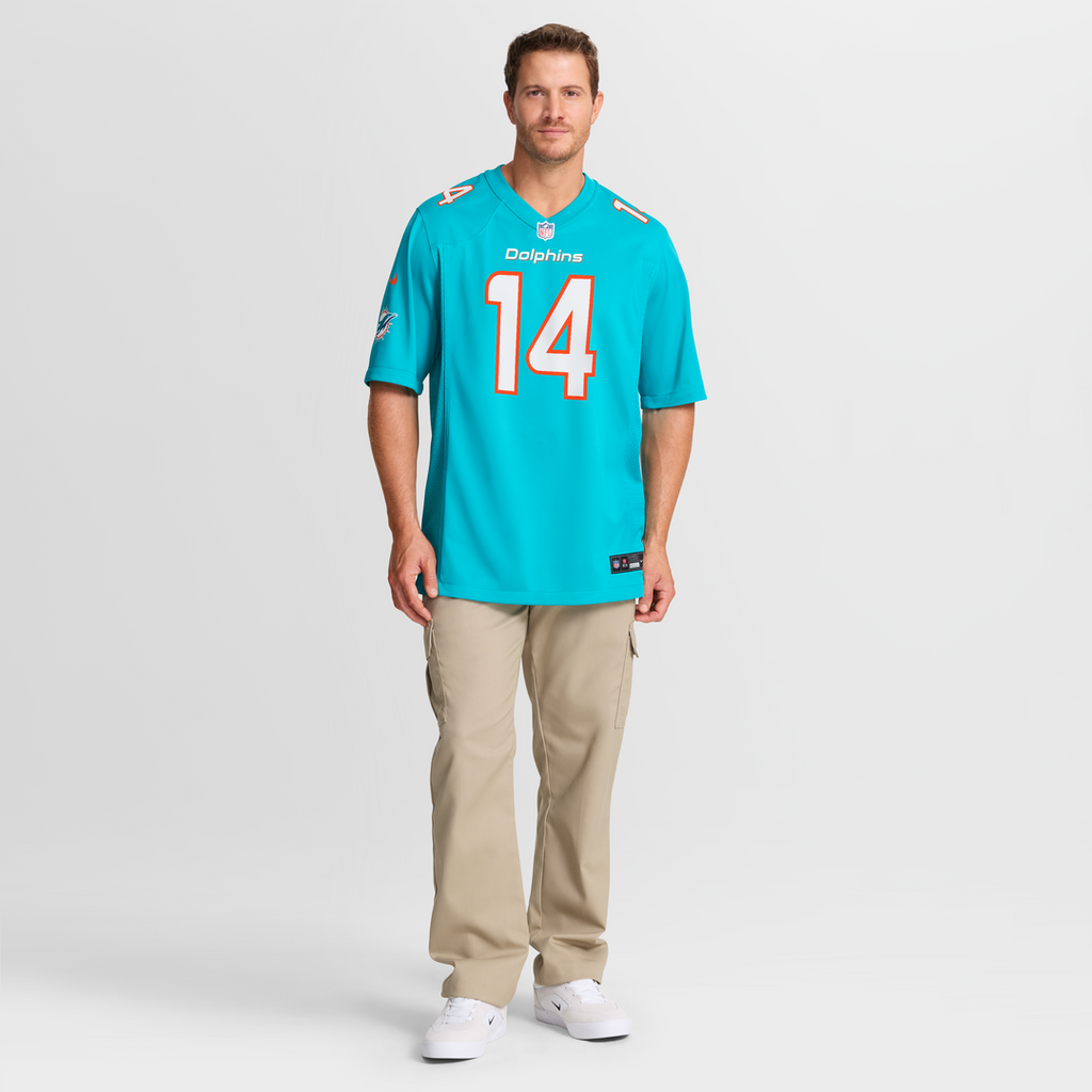 Quinn Ewers Miami Dolphins Game Jersey - Aqua