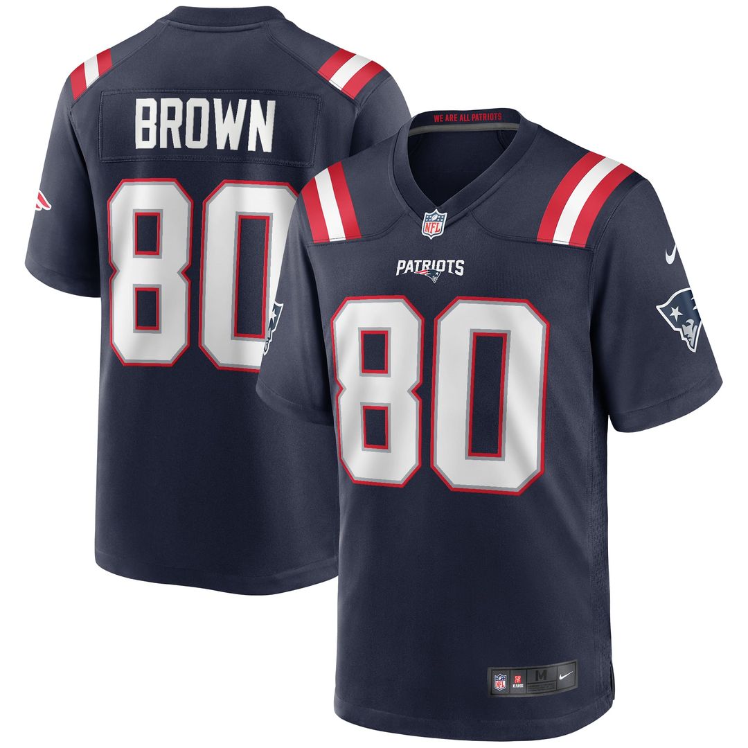 Troy Brown New England Patriots Game Jersey - Navy