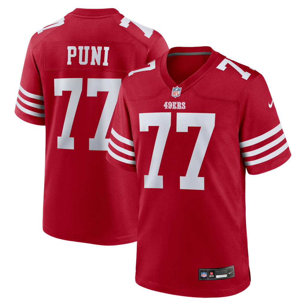 Dominick Puni San Francisco 49ers Game Jersey - Scarlet