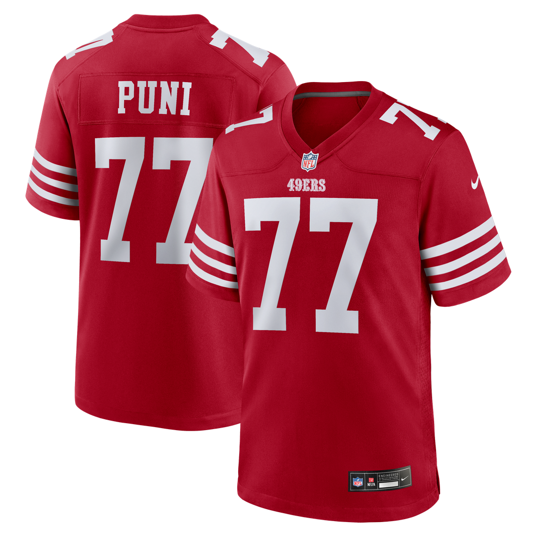 Dominick Puni San Francisco 49ers Game Jersey - Scarlet