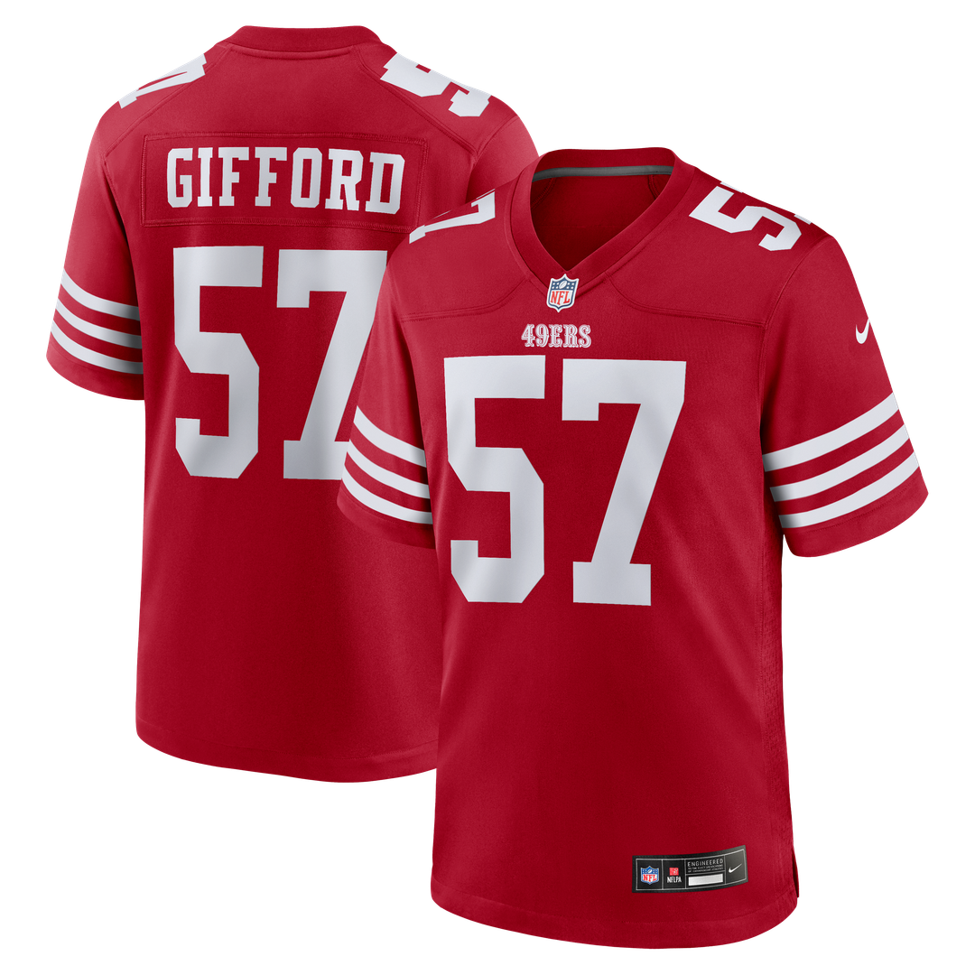 Luke Gifford San Francisco 49ers Game Jersey - Scarlet