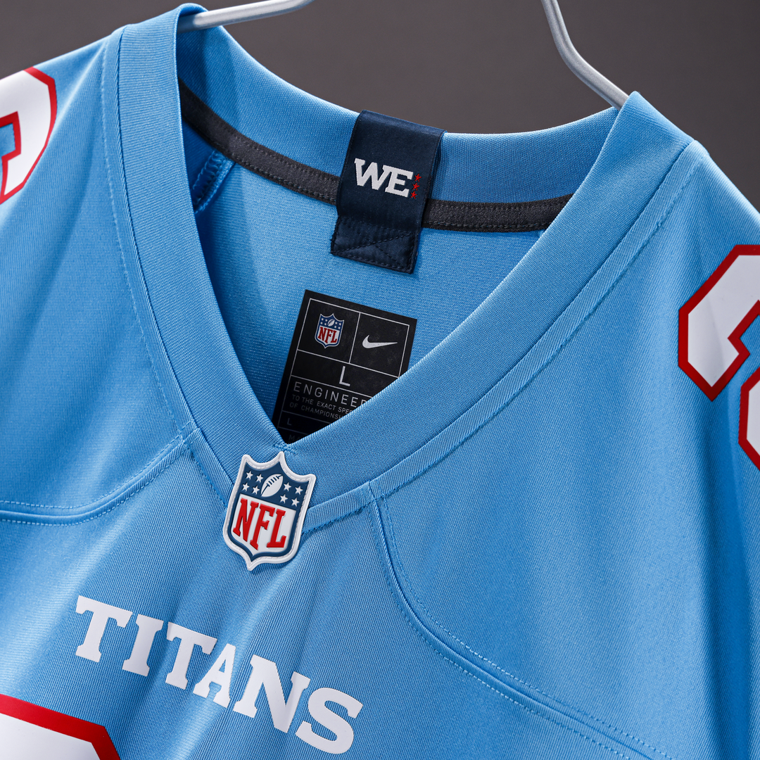 Keldric Faulk Tennessee Titans Game Jersey - Light Blue