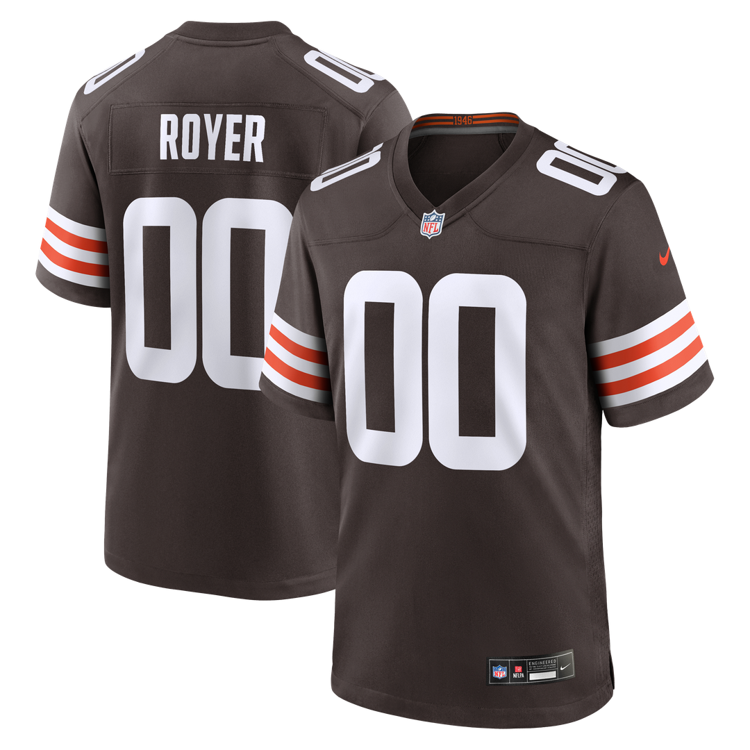 Joe Royer Cleveland Browns Game Jersey - Brown