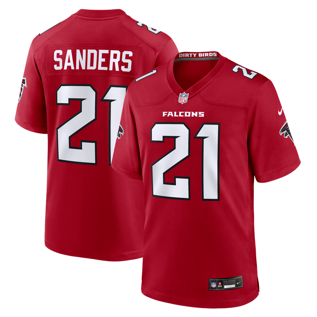 Deion Sanders Atlanta Falcons Game Jersey - Red