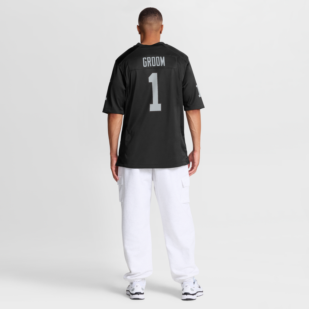 Number 1 Groom Las Vegas Raiders Game Jersey - Black