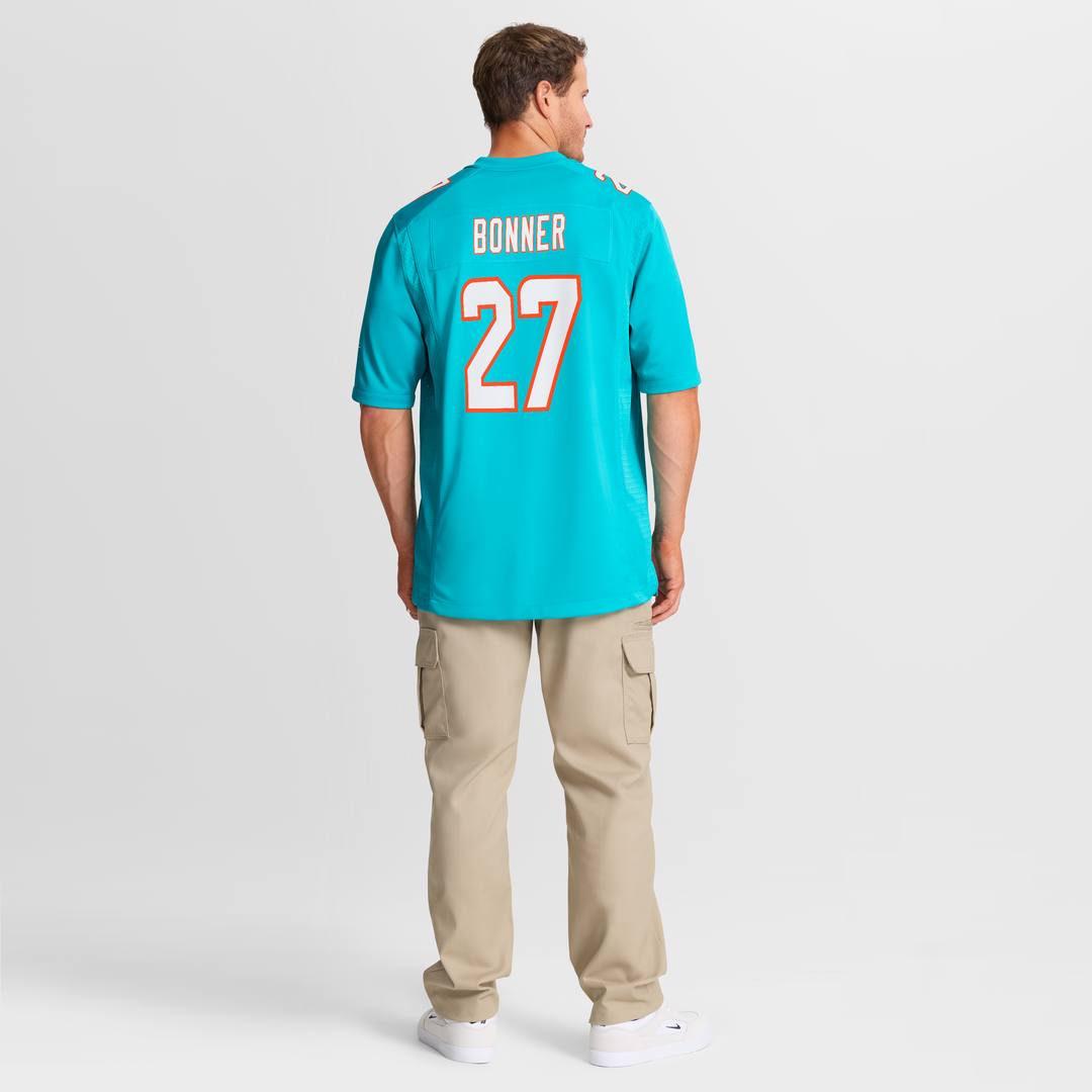 Ethan Bonner Miami Dolphins Game Jersey - Aqua