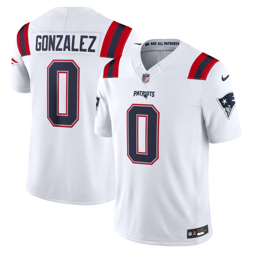 Christian Gonzalez New England Patriots Vapor F.U.S.E. Stitched Limited Jersey - White