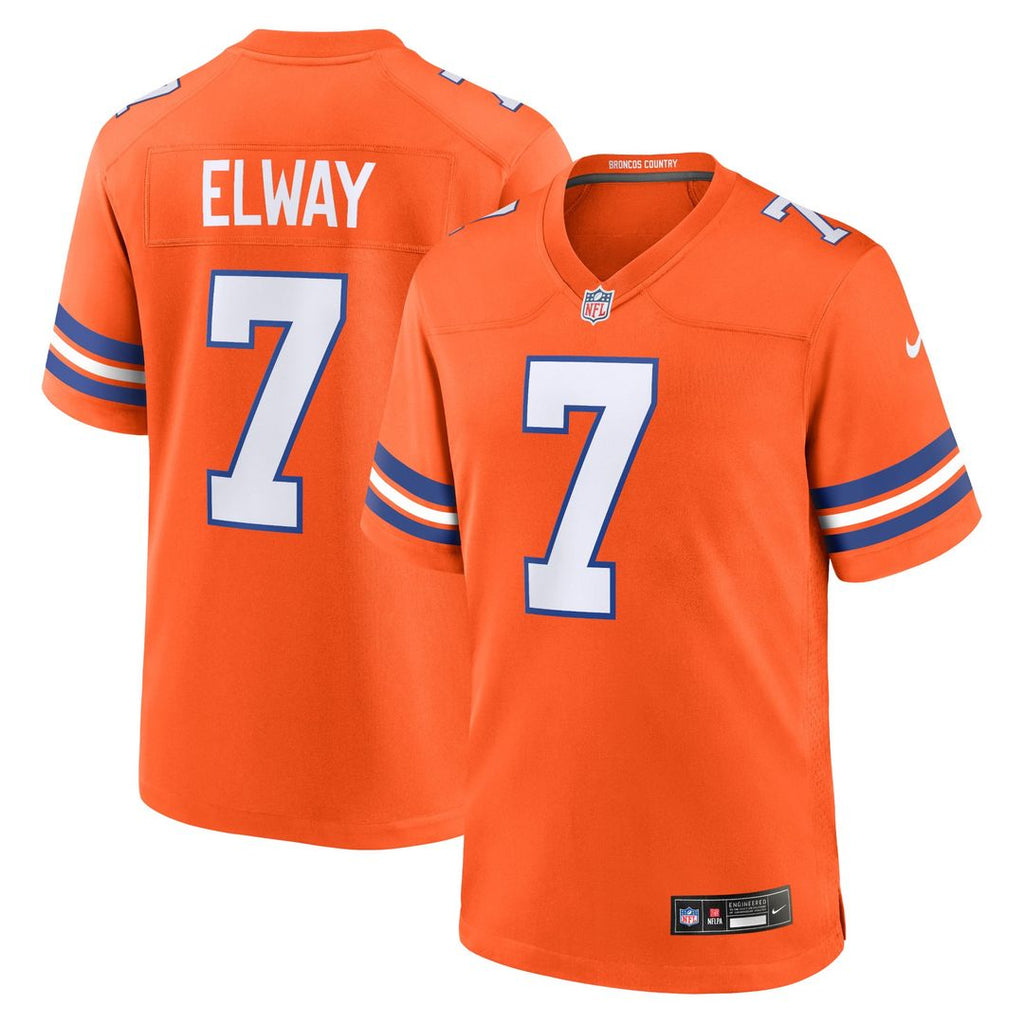 John Elway Denver Broncos Mile High Collection 1977 Throwback Game Jersey - Orange