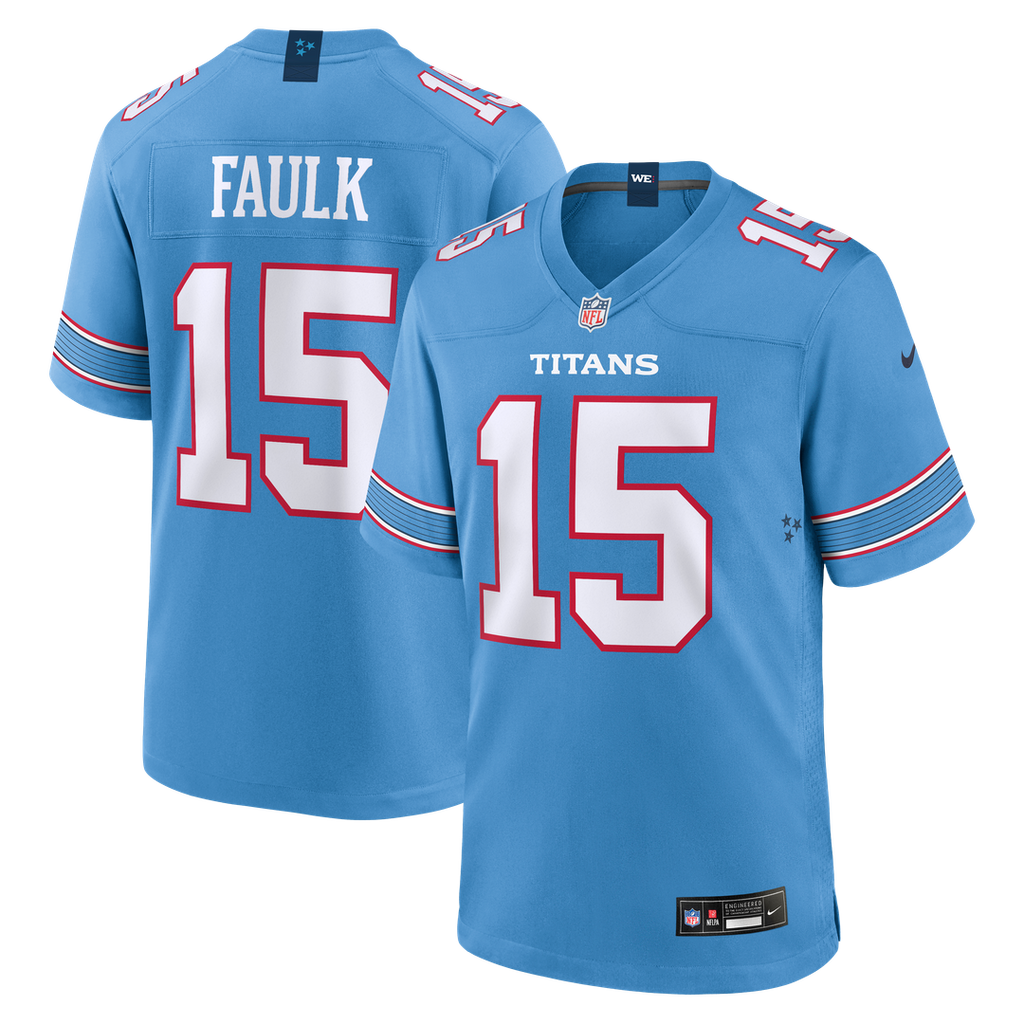 Keldric Faulk Tennessee Titans Game Jersey - Light Blue