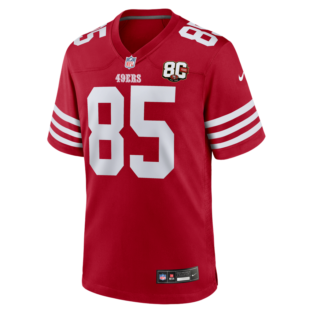 George Kittle San Francisco 49ers 80th Anniversary Game Jersey - Scarlet