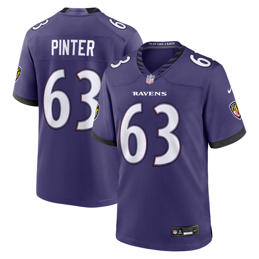 Danny Pinter Baltimore Ravens Game Jersey - Purple