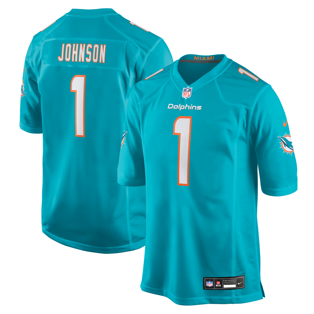 Chris Johnson Miami Dolphins Game Jersey - Aqua