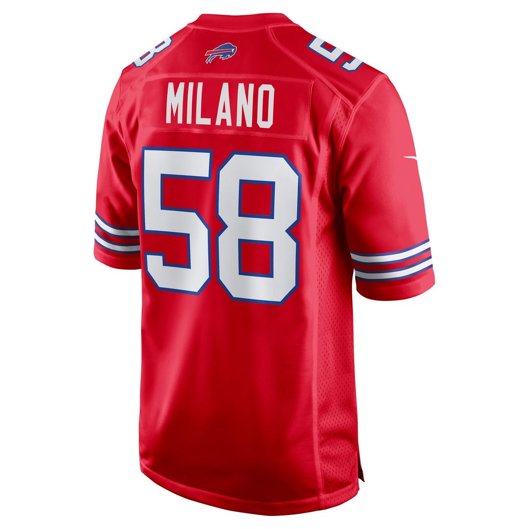 Matt Milano Buffalo Bills Alternate Game Jersey - Red