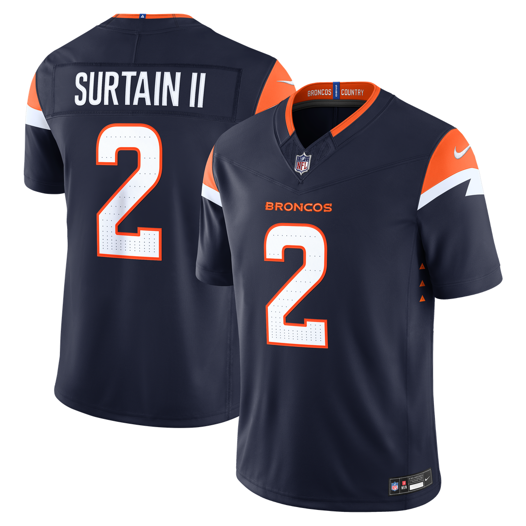 Pat Surtain II Denver Broncos Alternate Vapor F.U.S.E. Stitched Limited Jersey - Navy