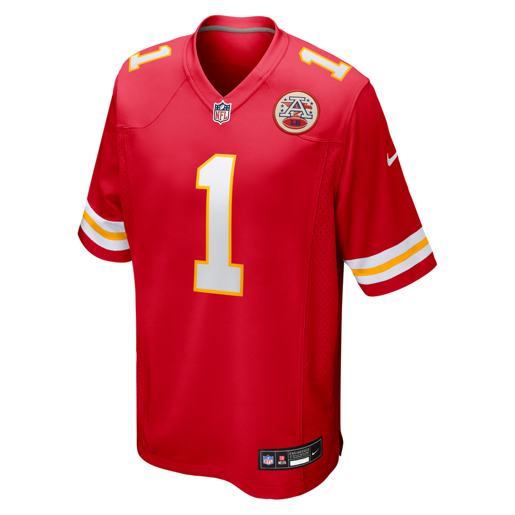 Number 1 Groom Kansas City Chiefs Game Jersey - Red