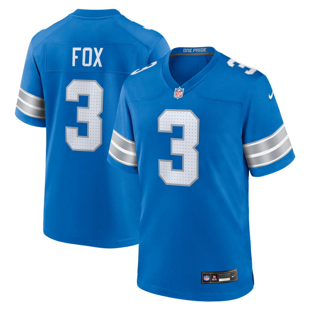 Jack Fox Detroit Lions Game Jersey - Blue