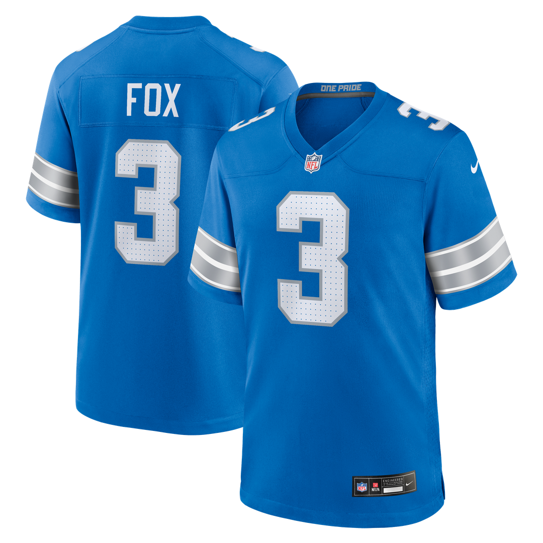 Jack Fox Detroit Lions Game Jersey - Blue
