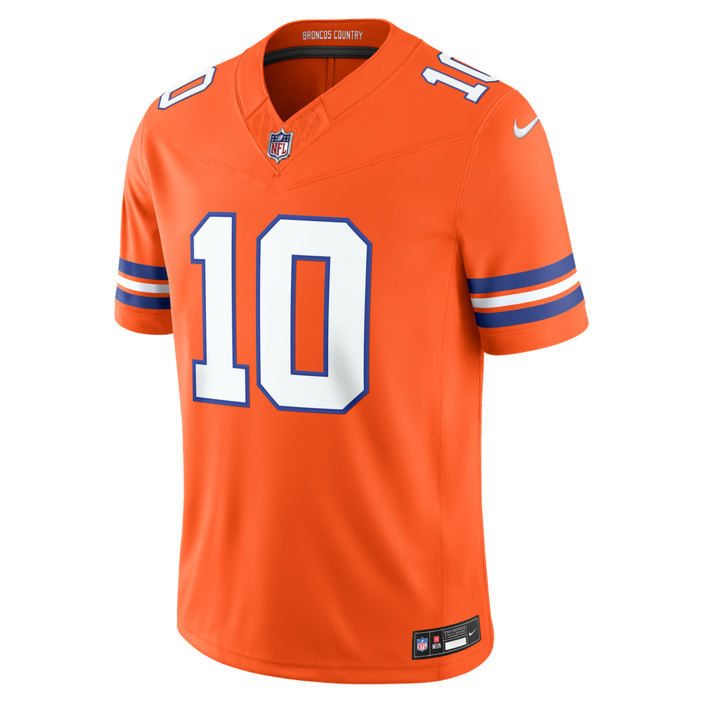 Bo Nix Denver Broncos Alternate Mile High Collection 1977 Throwback Vapor F.U.S.E. Stitched Limited Jersey - Orange