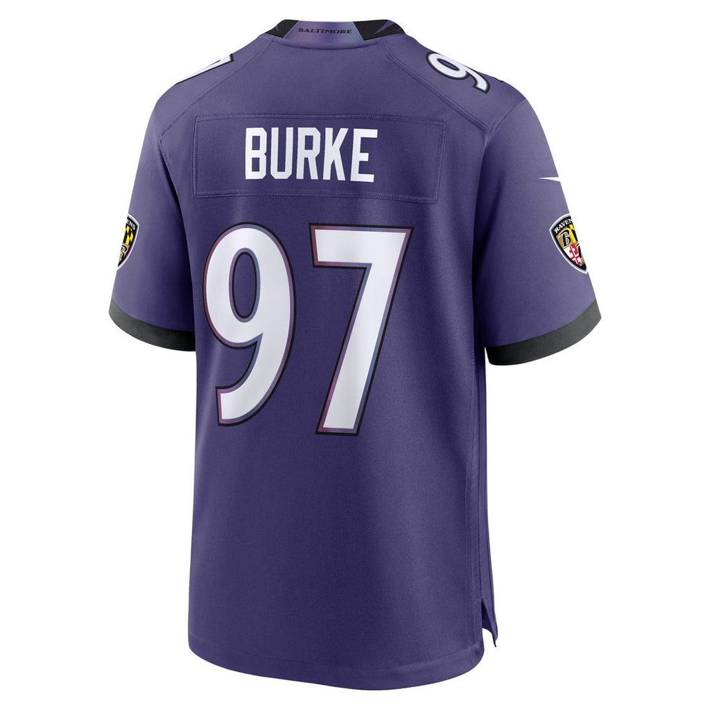 Ethan Burke Baltimore Ravens Game Jersey - Purple
